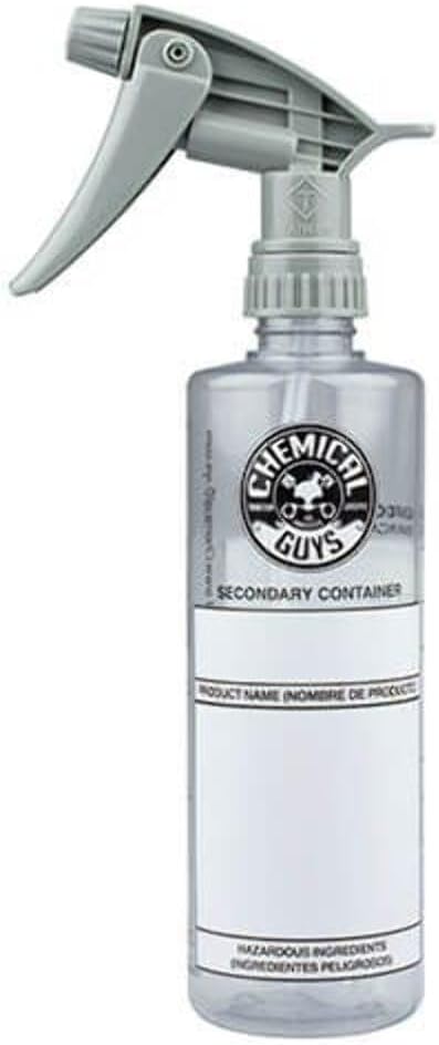 Chemical Guys, Secondary Dilution Bottle with Heavy Duty Sprayer, 16 oz | Heavy-duty bottle and sprayer for diluting and storing detailing chemicals, labeled and reusable