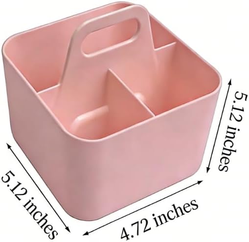 Stackable Portable Handheld Organiser,Multi-Purpose Desktop Divider Organiser Basket For Crafts Or School Supplies Desk,Office,Stationery Pencil Holder,Dorm Room (Small Size-Pink)