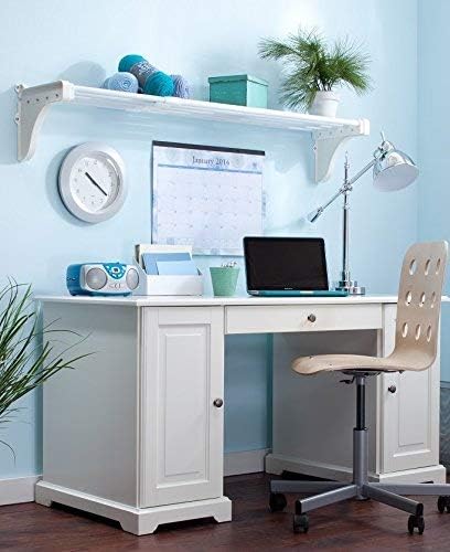 EZ Shelf Expandable Shelf (No Rod) - Mounts to Backwall (White, 65.3" - 120")