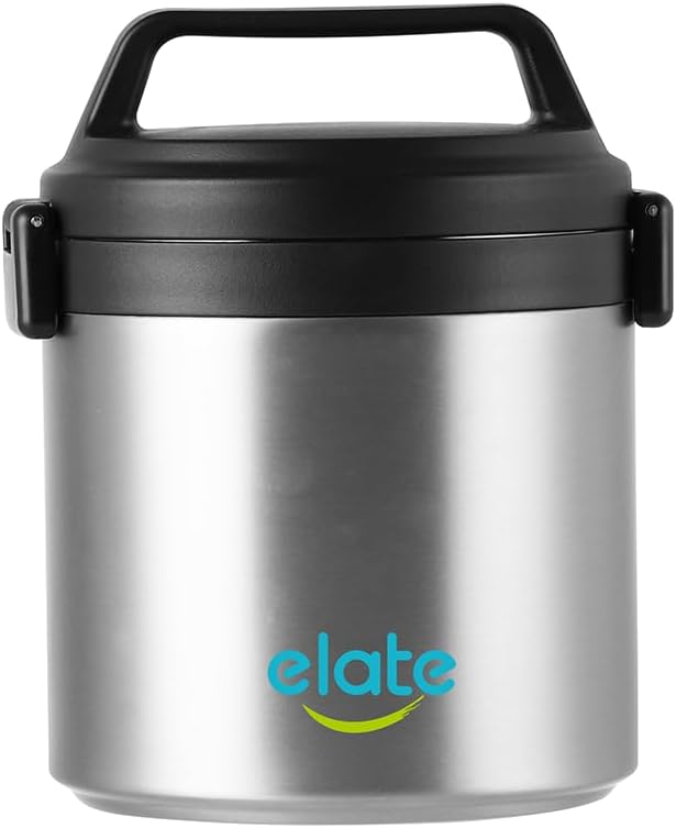 Elate 2-Quart/64oz Camp Crock Thermos for Hot/Cold Food, Wide-Mouth Thermal Container, Stainless Steel Vacuum-Insulated Jar, Portable Lunch Pot for Outdoor Adventure, Camping, Picnics, Trips, Potlucks