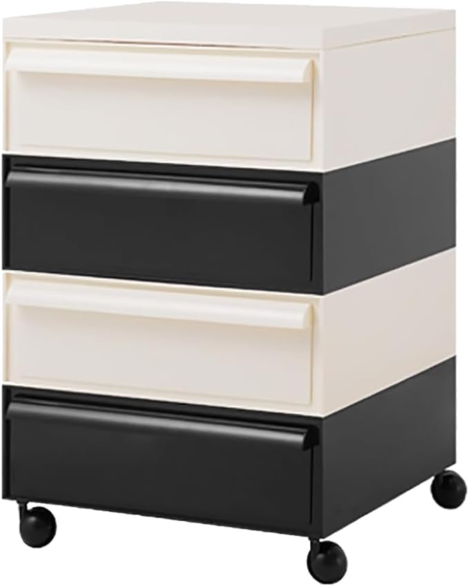ELEFOCUS 5 Stackable Plastic Storage Bins, rotatable Storage cabinets and Drawers, Bedside Storage Units(Size:42x42x64cm(17x17x25inch),Color:G)