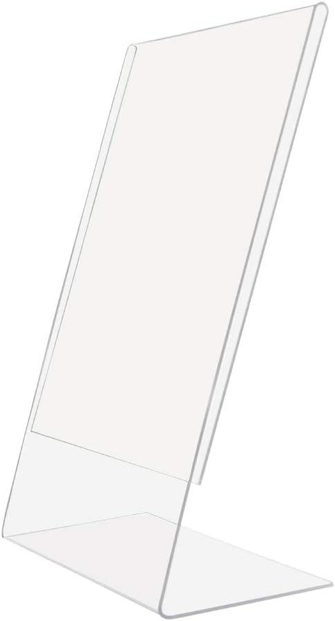 SOURCEONE.ORG Best Value 8.5 X 11 Inches Thick Acrylic Slant Back Sign Holder Ad Frame Picture Frame, Clear Acrylic Perfect for Trade Shows, Museums, Retail Stores (48 Pack)