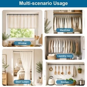 Tension Curtain Rod,31-62 Inches Black Shower Rod | No Drilling Installation,11 lbs Max Load,7/8inch Spring Rod Diameter, Adjustable for Doorway, Closet, Kitchen,Bathroom