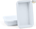 (2 Pack Large Silicone Freezer Containers For Soup, Pasta Sauce, Leftovers, Broth - 6 Cup White Reusable BPA Free Non Plastic Food Storage Freezing Ice Trays With Lids & Measurement Lines