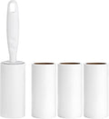 Lint Roller for Pet Hair Extra Sticky Lint Removal Roller with 3 Refills, Reusable Handle with 4 Sticky Rolls Total 240 Sheets (White Stick)
