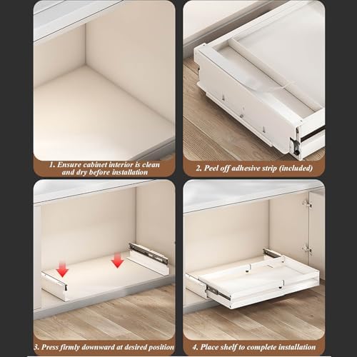 2 Pack Pull-Out Cabinet Organizer, Expandable Sliding Basket - Multi-Purpose Storage Solution for Kitchen, Pantry, Bathroom, Bedroom, Garage, Easy Access Shelf