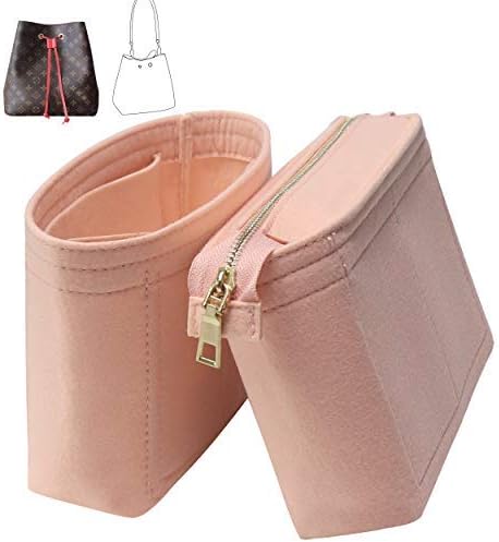 Bag Organizer, Bag Shaper Purse Insert Felt Organizer Fit in NeoNoe Noé and other Bucket Bags - pink