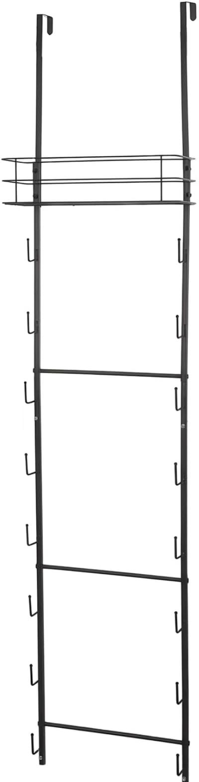 Over The Door Purse Organizer, Wall Mounted Purse Handbag Organizer – 16 Hooks & Metal Basket, Adjustable Multi-Layer Design, Space-Saving & No-Damage Hanging Storage Rack