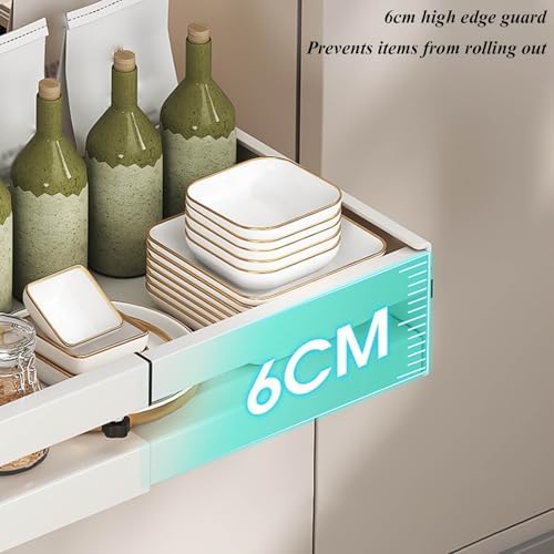 2 Pack Pull-Out Cabinet Organizer, Expandable Sliding Basket - Multi-Purpose Storage Solution for Kitchen, Pantry, Bathroom, Bedroom, Garage, Easy Access Shelf