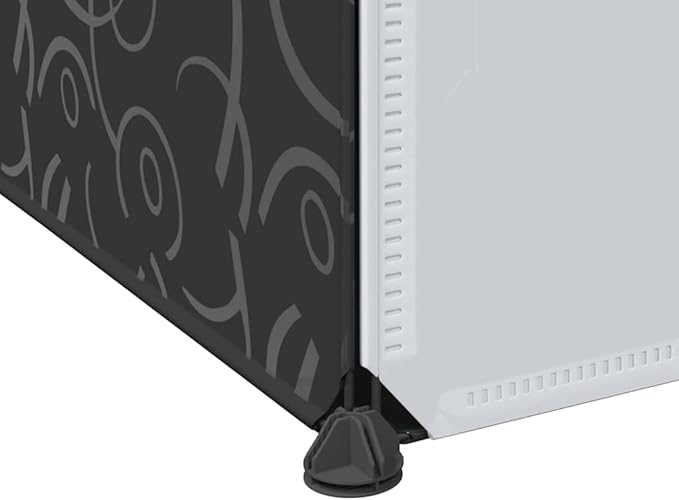 vidaXL Modular Cabinet Black and White Plastic and Chromed Steel