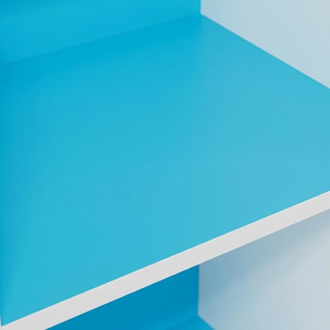Furnifact Light Blue White Bookcase, Wooden Design, Ample Storage, Durable Wood, Modern Home Office and Living Room Furniture