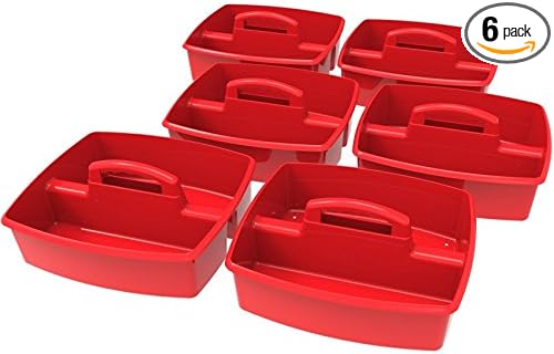 Storex Storex Large Classroom Caddy,13 x 11 x 6.575 Inches, Red, Case of 6 (00954U06C)