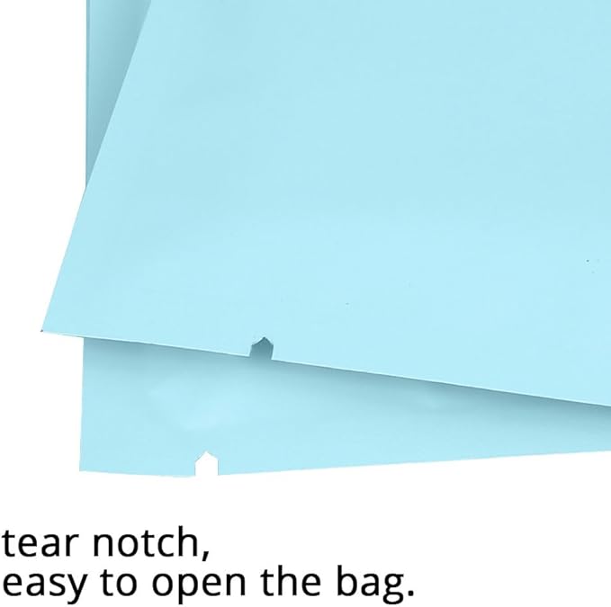 100PCS Customized Resealable Sample Bag Foil Packaging Bag Smell-proof Heat Seal Pouch for Small Business (Blue, 12 * 18CM/4.7"*7.1")
