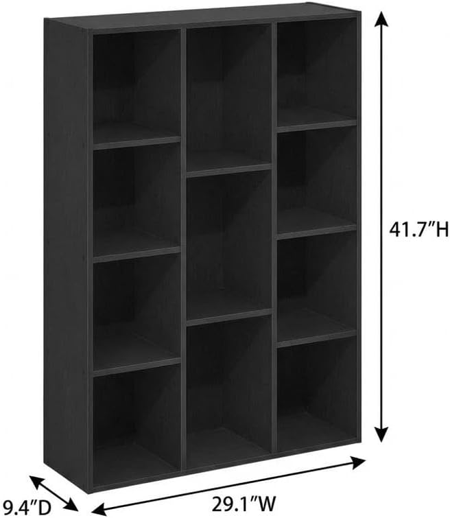 Furnifact Blackwood Bookcase with 1 Shelf, Manufactured Wood Construction, Stylish and Space-Saving Design for Home and Office Storage