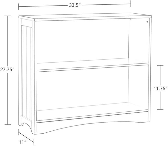 RiverRidge 3 shelves Horizontal Bookcase, White