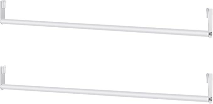 Threehoney 2 Pack Wire Shelving Garment Hanger Bar Wire Shelving Accessories Industrial Closet Clothes Rods for Home Retail Store(White,36 Inch)