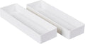 Teling 2 Pcs White Plastic Desk Organizer Tray Shallow Drawer Pencil Tray Tabletop Organizer for Office, Home, or Study 9.45x2.95x1.38 Inch