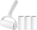 Flat Surface Lint Roller for Pet Hair Extra Sticky Lint Remover for Couch Clothes Furniture Pool Table Felt Lint Roller T Handle with 4 Sticky Rolls (Daisy White)