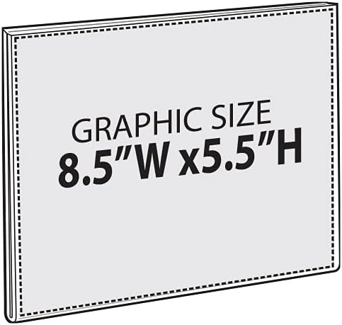 Azar Displays 122030 8.5-Inch W by 5.5-Inch H Wall Mount Acrylic Frame Pack of 10 - Clear Acrylic Wall Frame with Sticky Back - Floating Wall Sign Holder - Adhesive Office Sign-Frameless Picture Frame
