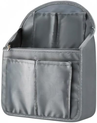 Surblue Backpack Organizer Insert Liner Hanging Travel Rucksack Purse and Handbag Insert Pocket, High-capacity Divider Foldable Nylon Shoulder Bag Organizer for Men and Women, (Grey, M)