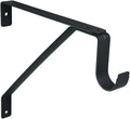 QCAA Heavy Duty Shelf Rod Support Bracket for 3/4" Wall Cleat, Adjustable, Powder Coated Black, Made in Taiwan, 1 Pack