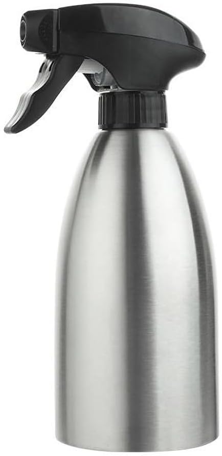 BIGWE Stainless Steel Olive Oil Sprayer Bottle, 17 Oz/500ml Sauce Vinegar Sprayer Dispenser, Water Sprayer Bottle,Kitchenware Tools for Cooking, Frying, BBQ and Grilling