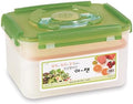 E-Jen Premium Kimchi, Sauerkraut Container Probiotic Fermentation with Inner Vacuum Lid (Earthenware Green, 1.3 gal/ 5.2L)