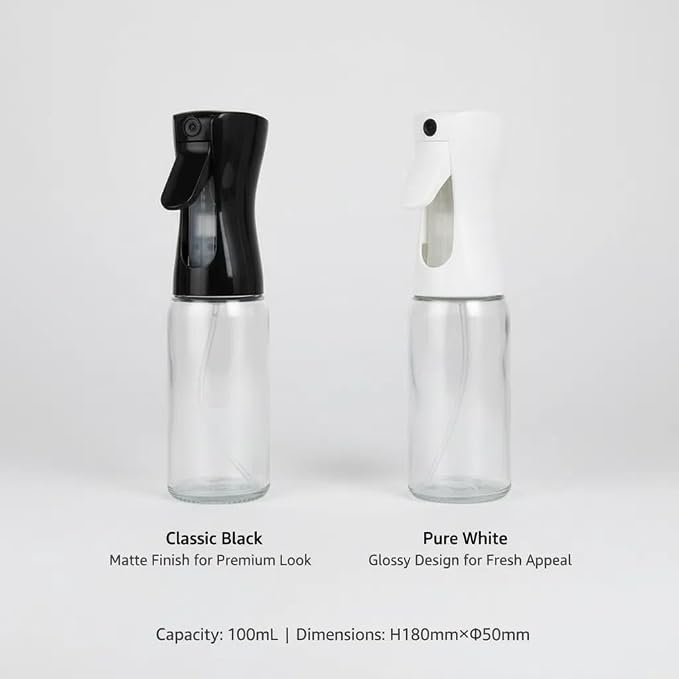 Empty Clear Glass Spray Bottles (black)