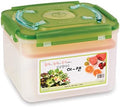 e-jen Premium Kimchi, Sauerkraut Container Probiotic Fermentation with Inner Vacuum Lid (Earthenware Green, 1.9 gal/ 7.4L)