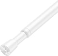 White Tension Curtain Rod 18-39 Inch Small Adjustable Spring Loaded Rod | No Drill Non Slip Sturdy Renter Friendly Rods for Small Window Bookshelf Doorway Closet Pantry