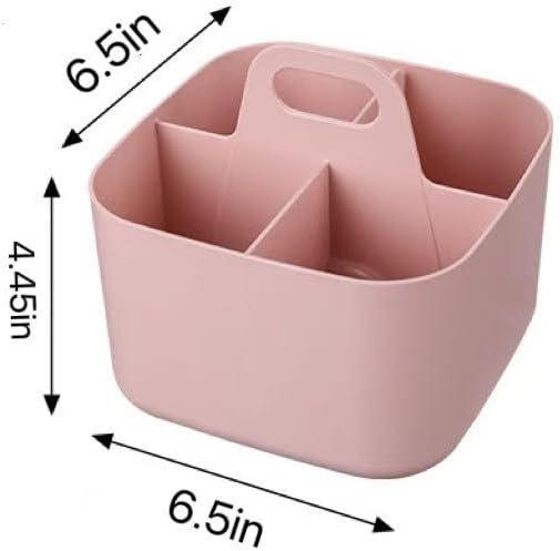 Stackable Portable Handheld Organiser,Multi-Purpose Desktop Divider Organiser Basket For Crafts Or School Supplies Desk,Office,Stationery Pencil Holder,Dorm Room(Pink)