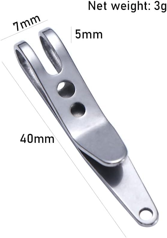 Silver Pocket Bag Suspension Clip Stainless Steel Bag Waist Belt Hanging Clip Mini Metal Key Buckles Portable Pocket Clips Outdoor Gadgets