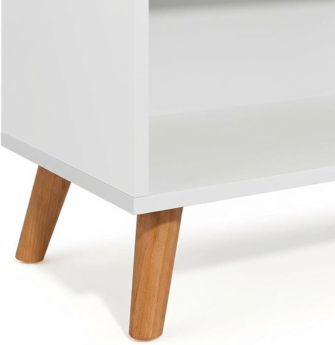 Furnifact White Bookcase with Sleek Engineered Wood Construction, Modern Design, Sturdy Shelving for Ample Storage, Ideal for Home or Office Organization