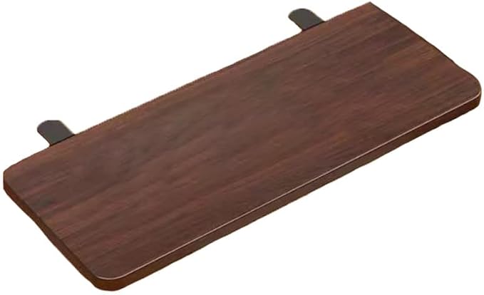 Desk Extender Tray, Punch-Free Clamp on 90° Foldable Keyboard Drawer Tray, Table Mount Armrest Shelf, Computer Elbow Arm Support (Brown, 19.7"*9.8"*0.5"/50cm*25cm*1.2cm)