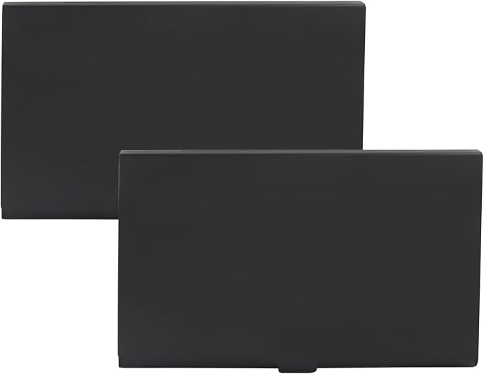 2 Pack Slim Business Card Case, Black | Professional Pocket Metal Case, Buckle Closure, For Men and Women
