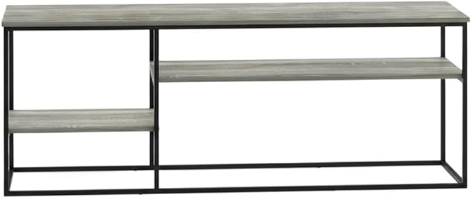 Furnifact Grey French Oak TV Stand for 65 Inch TVs, Modern Wooden Media Console, Durable Construction, Versatile Storage, Contemporary Living Room Style
