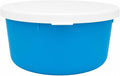 Correct Connect RCC Mini 1 Gallon Horse Feed Storage Bowl with Snap Lid, Feed Container for Treats and Supplements, BPA Free Food Grade Feed Bucket, Stackable (Light Blue)