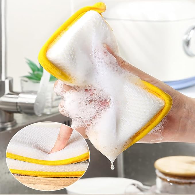 20PCS Multipurpose Dishwashing Rags, 2024 New Double Sided Sponge Kitchen Dishcloth, Multi-Purpose Absorbent Sponge Dishwashing Rags for Washing Dishes Cleaning Kitchen(3.94 * 5.91inch)