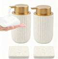 2 Pack Ceramic Foaming Soap Dispenser with Removable Pump, 12 oz Refillable Bathroom & Kitchen Hand Soap Dispenser, Modern Decor for Bathroom & Kitchen