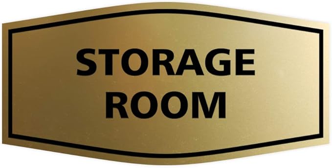 Signs ByLITA Fancy Storage Room Sign (Brushed Gold) - Small 10 Pack