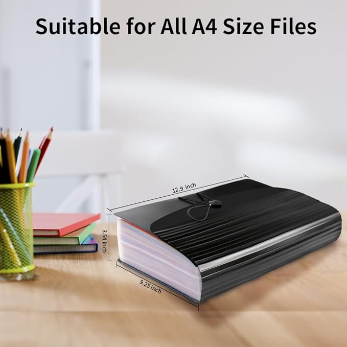 AFMAT Accordian File Organizer, 60 Pockets Large Expanding File Folder Organizer with Blank Labels, Letter/A4 Size Accordion Files Organizers Expandable for Receipt, Bill, Tax, Legal AF01