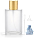 100ml 3.4oz Frosted Glass Spray Bottle | For Essential Oils & Perfume, Empty Refillable Atomizer, Fine Mist, Includes Makeup Funnel, 3ml Dropper & Gift Bag