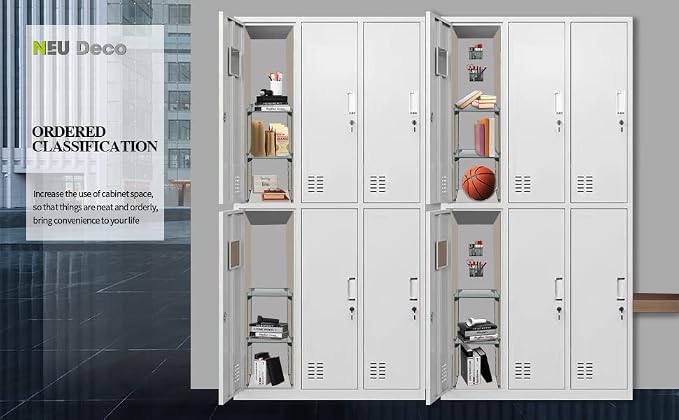 Neudeco Locker Accessories and Decor Kit, Pack of 4, Grey | Mesh Locker Shelf, Locker Organizer, Magnetic Basket, Pen Holder