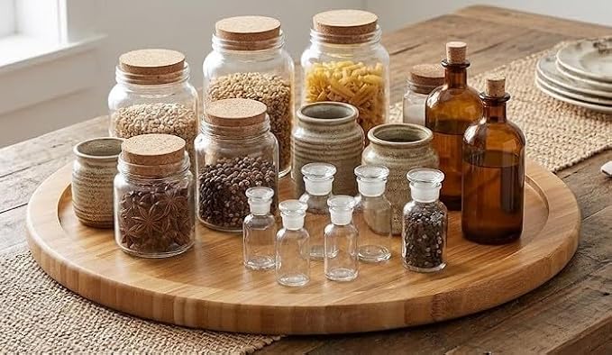 YBM HOME Bamboo Lazy Susan Single Turntable (20", 6)