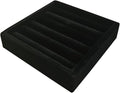 SCIKHETF Velvet Ring Earrings Studs organizer Tray Small Ring Insert Display Tray 5 Slots Stackable (Black)