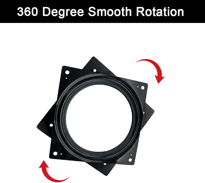 6" Lazy Susan Turntable, 500-lb Heavy Duty Steel Ball Bearing Rotating Tray Swivel Plate Cabinet Low Profile for Dining Table, Stool Chair, Pantry, Organizer (Black)