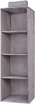 Tinyuet Hanging Closet Organizer, 4-Shelf Collapsible Hanging Closet Shelves, Hanging Organizer for Closet & RV, 31.5" H X 10.6" W X 10.6" D - Gray