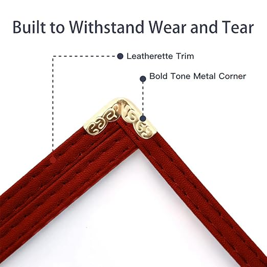 Goodsmart Restaurant Menu Covers – 25 Pack Red 2-View, Top-Loading Menu Holders, Vinyl & Plastic Café Menu Covers, Clear Menu Sleeves, Fits 8.5" x 14", Leather-Style Design, Gold Corners