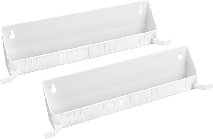 Rev-A-Shelf Tip-Out Accessory Organizer Tray for Kitchen / Bathroom Drawers with Heavy Duty Tab Stops, 14 Inch, White, 2-Pack, 6562-14-11-52
