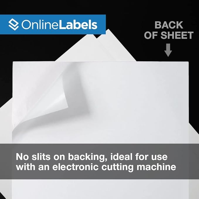 Removable Sticker Paper, White Matte, 10 Sheets, 8.5 x 11 Full Sheet Label, Inkjet or Laser Printer, Online Labels